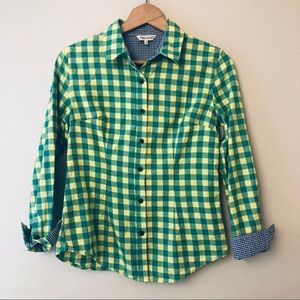 Veri Gude Button Down Shirt Plaid Check & Gingham Size Small